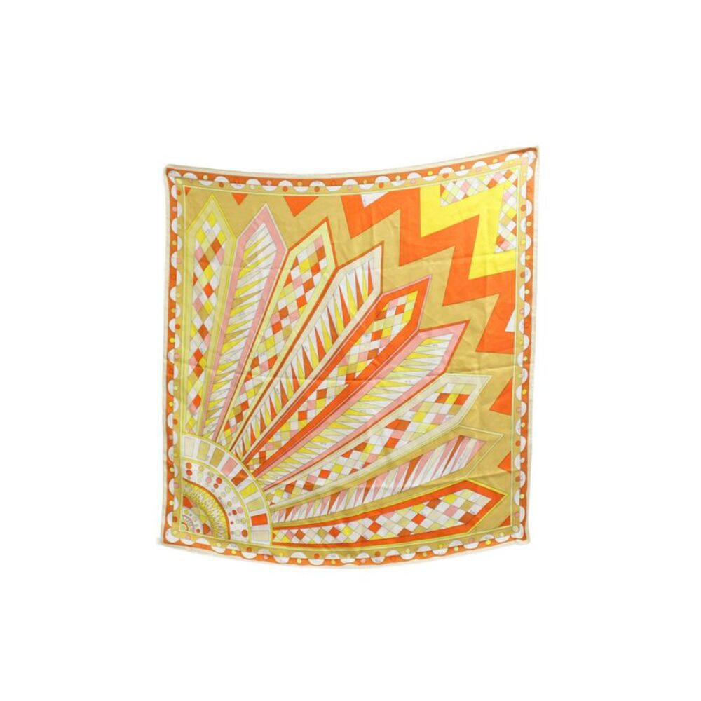 Emilio Pucci Womens Silk Geometric Print Classic Scarf Multicolor